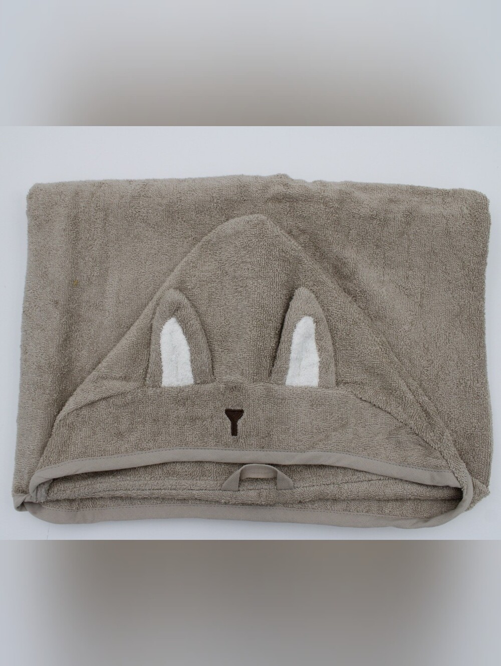 IKEA LEN Rabbit Hooded Towel Taupe – Organic Cotton NWOT
